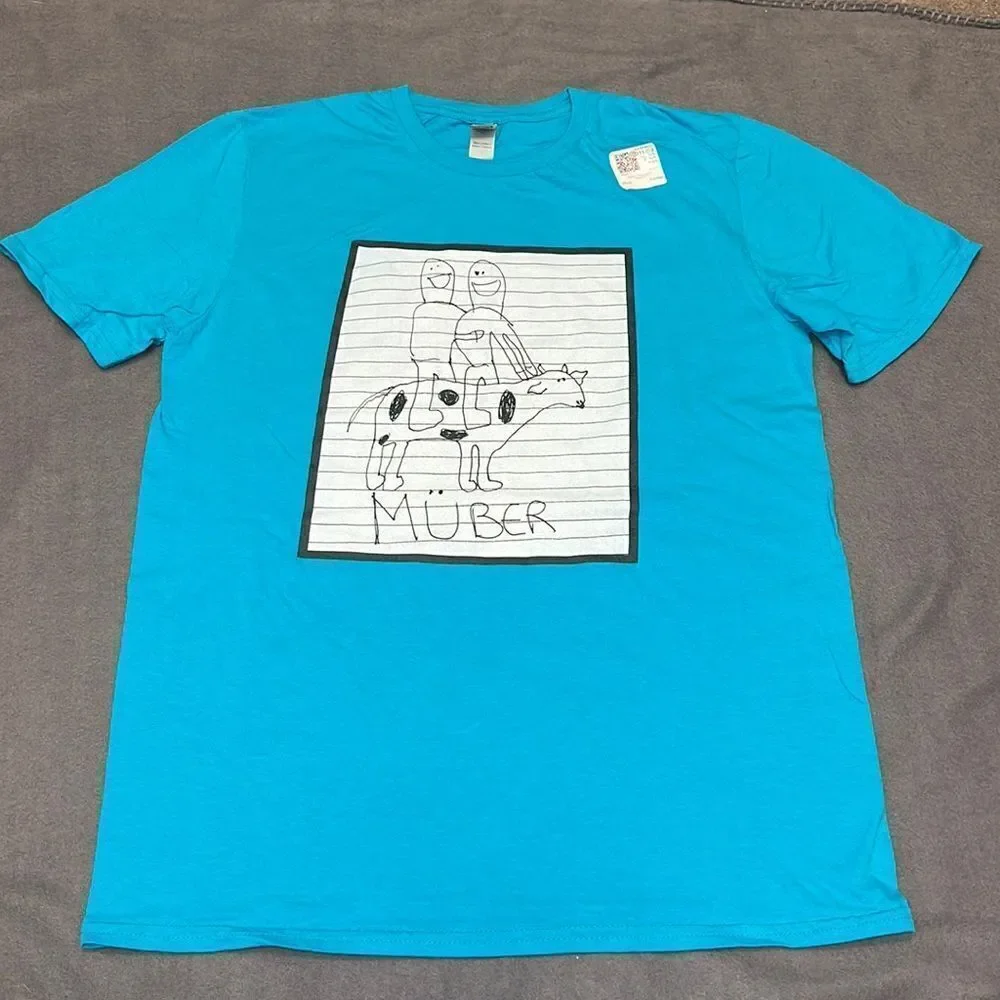 Tropical Blue Kids Art Müber Graphic Tee Size Medium